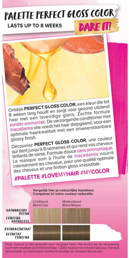 Poly Palette Perfect Gloss x3 Poly Palette Perfecte Gloss Color Haarverf 700 Honing Blond