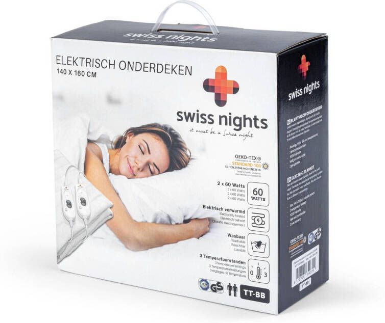 Swiss Nights 2p 140x160 2x temperatuurregelaar elektrische onderdeken