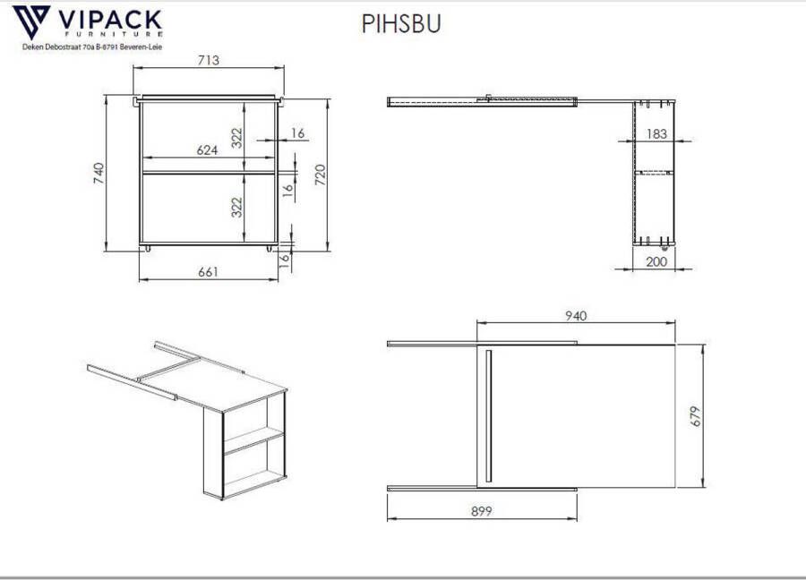 Vipack combi bed Pino (90x200 cm)