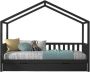 Vipack Huisbed Dallas 90 x 200 cm incl. oprolbare lattenbodem grenen antraciet met of zonder bedlade - Thumbnail 4