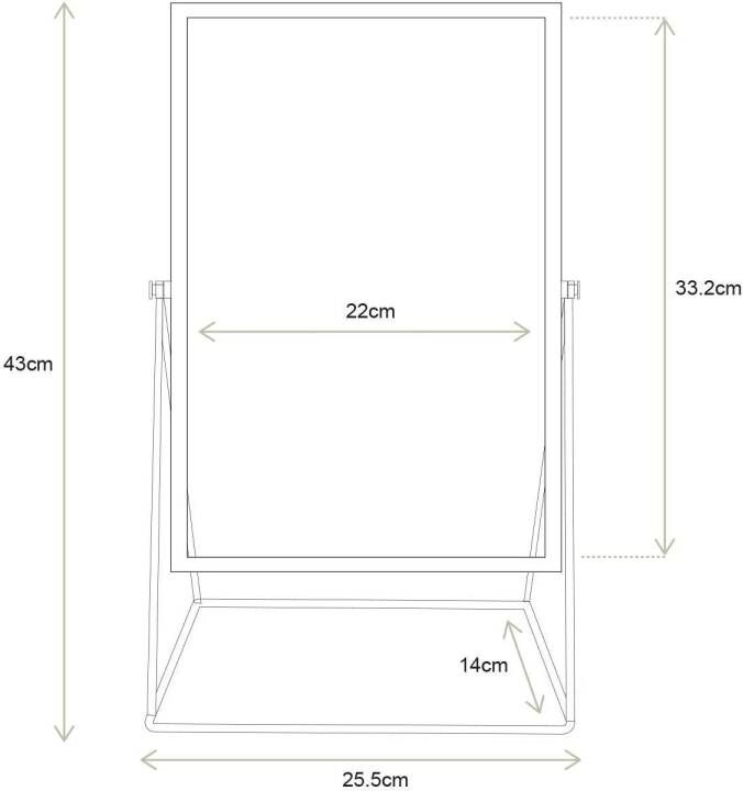 vtwonen spiegel op standaard (43x26 5 cm)