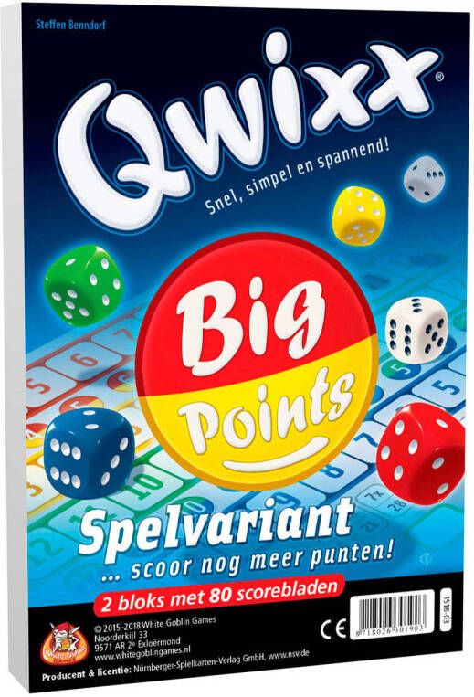 White Goblin Games qwixx big points scoreblok uitbreidingsspel