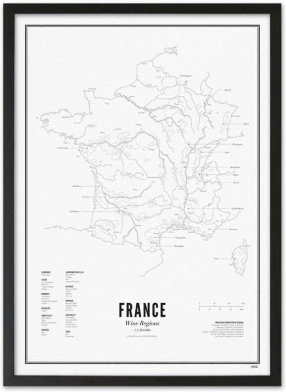 WIJCK. poster Frankrijk Wijnregio (30x40 cm)