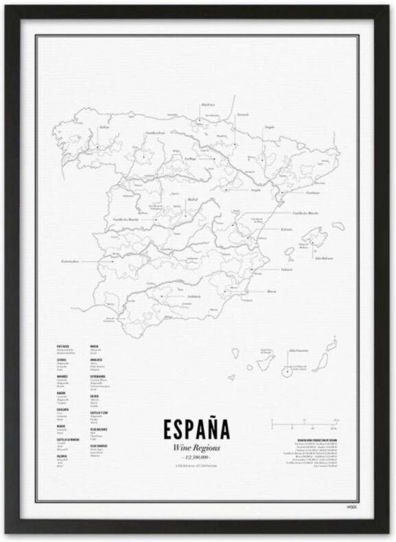 WIJCK. poster Spanje Wijnregio (30x40 cm)