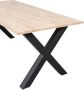 WOOOD Eettafel Tablo Eikenhout met X-poot 220 x 90cm Onbehandeld - Thumbnail 3