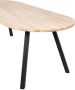 WOOOD Tablo Tafel Ovaal met 2-Standen Poot Eiken Metaal Onbehandeld 75x220x90 - Thumbnail 3