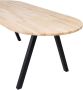 WOOOD Tablo Tafel Ovaal met 2-Standen Poot Eiken Metaal Onbehandeld 75x220x90 - Thumbnail 4
