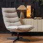 WOOOD Draaifauteuil Nika Bouclé Taupe Melange 92x65x92 - Thumbnail 3