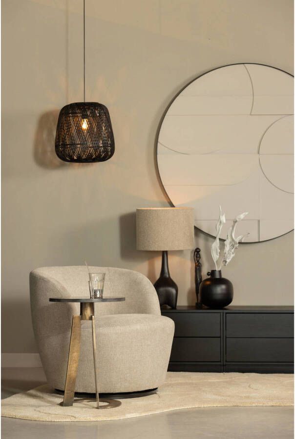 WOOOD Exclusive Moza Hanglamp Bamboe Zwart 36x36x36