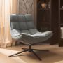 WOOOD Draaibare fauteuil Maudi Metalen frame gepolsterd met geweven stof H 84 cm x B 74 cm - Thumbnail 4