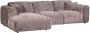 Cloud chaise longue links geweven chenille taupe - Thumbnail 2