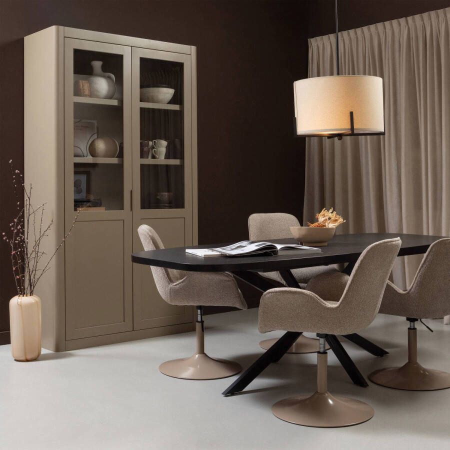 WOOOD Holly Hanglamp Zwart naturel 75x53x53