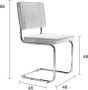 Zuiver Ridge Rib Chrome Eetkamerstoel Groen Set van 2 - Thumbnail 2