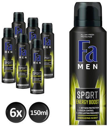 Fa Men Sport Energy Boost 6 x 150 ml voordeelverpakking