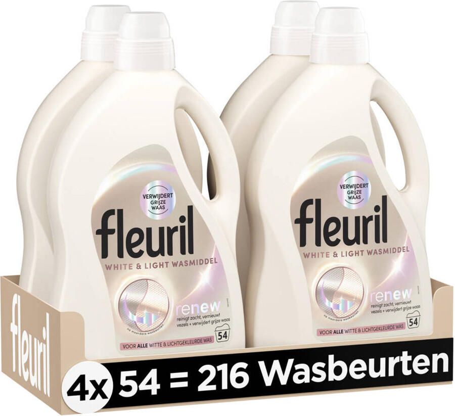 Fleuril Renew White & Light Wasmiddel 4 x 54 wasbeurten 216 wasbeurten