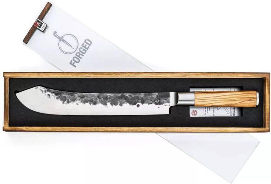 Forged Olive Slagersmes 25.5cm Olijfhout In Houten Giftbox - Foto 3