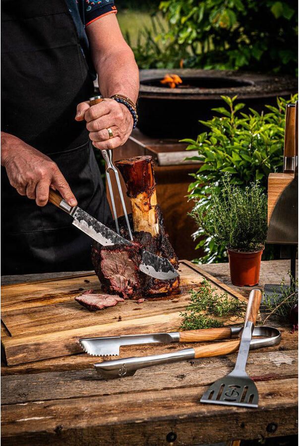 Forged Olive Vleesvork 20cm Olijfhout In Houten Gifbox - Foto 2