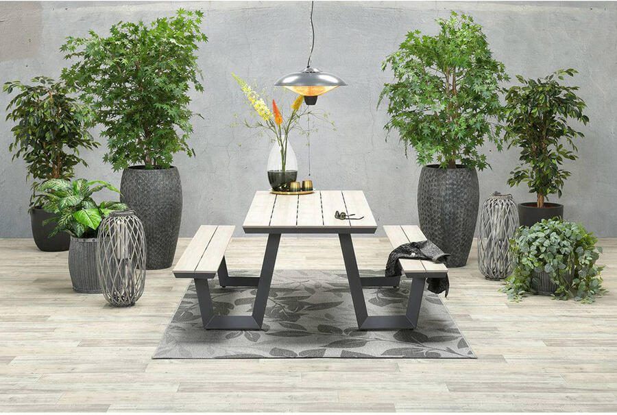 Garden Impressions Bell picknick set 200x90xH75 carbon black light teak polywood - Foto 2