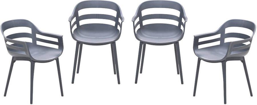 Garden Impressions Ceasar tuinstoelen (set van 4) antraciet
