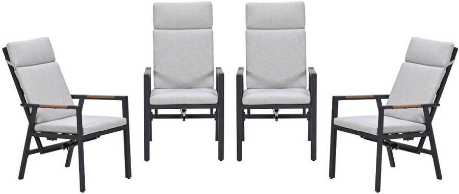 Garden Impressions Felini verstelbare tuinstoelen (set van 4) carbon black