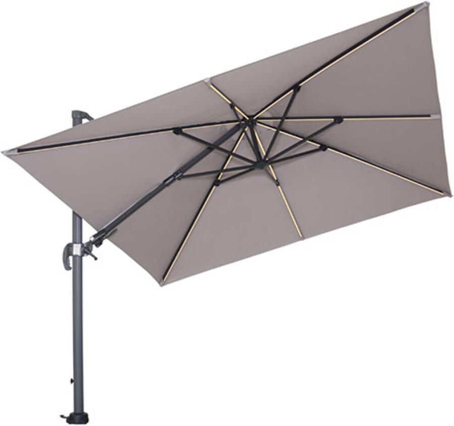 Van Kooten Tuin en Buitenleven Hawaii Lumen parasol 300x300 cm carbon black sand - Foto 3