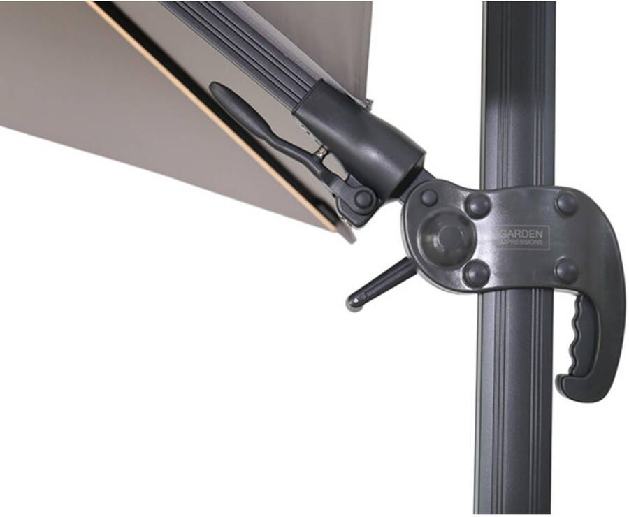 Van Kooten Tuin en Buitenleven Hawaii Lumen parasol 300x300 cm carbon black sand - Foto 4
