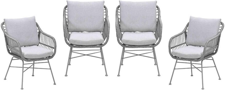 Garden Impressions Margriet tuinstoelen (set van 4) taupe