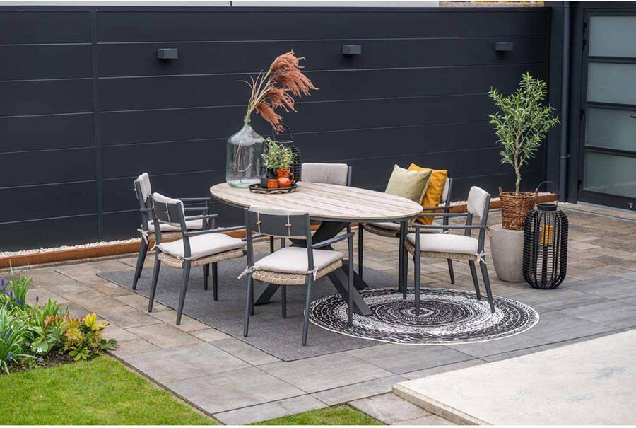 Garden Impressions Richmond dining fauteuil carbon black natural merino sand - Foto 3