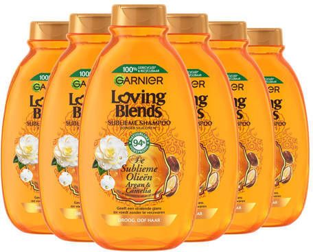 Garnier Loving Blends Argan & Cameliaolie shampoo 6 x 300 ml voordeelverpakking