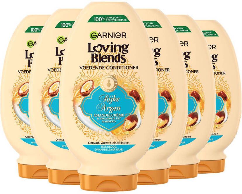 Garnier Loving Blends Rijke Argan conditioner voor zeer droog haar 6 x 250 ml voordeelverpakking