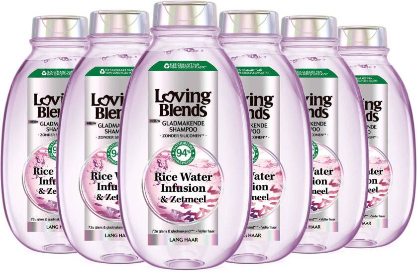 Garnier Loving Blends Rice Water shampoo 6 stuks voordeelverpakking