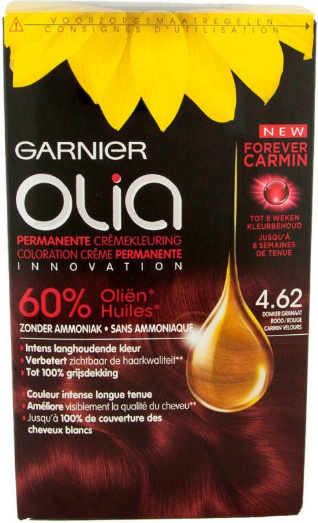 Garnier Olia haarkleuring 4.62 Donker Granaat Rood zonder ammoniak