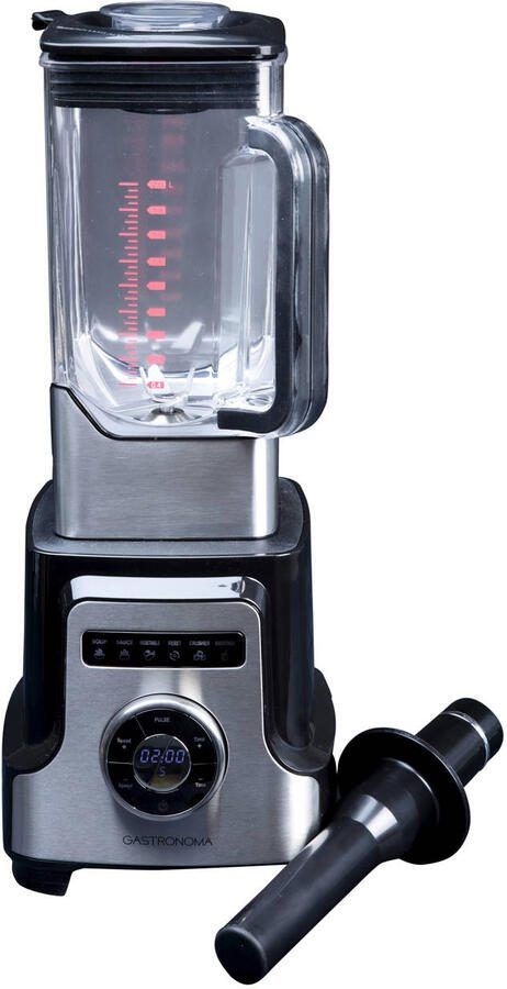 Gastronoma Blender 2000W en 3L kan 10 snelheden Smoothies soepen sauzen en meer 18180001 Zwart RVS