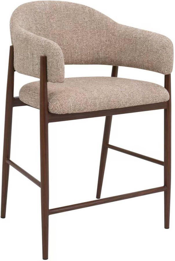 Giga Meubel Barkruk DÃ©nia Taupe Walnoot Zithoogte 75cm (set van 2)
