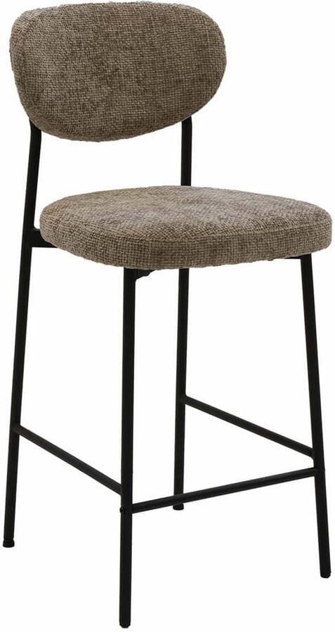 Giga Meubel Barkruk Taupe Stof Zithoogte 75cm 44x50x105cm Vajèn