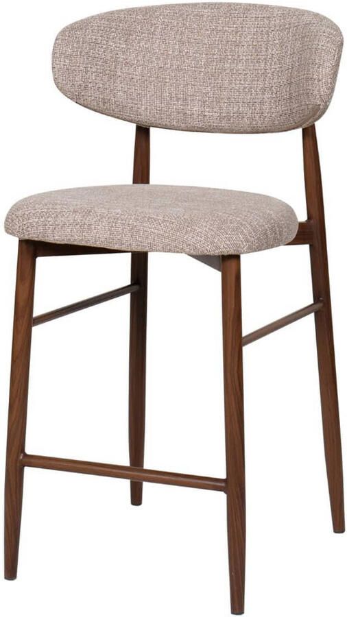 Giga Meubel Barstoel Alexia Taupe Walnoot Set van 2