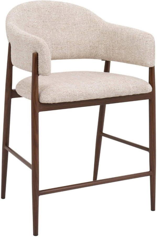 Giga Meubel Barkruk DÃ©nia Beige Walnoot Zithoogte 75cm (set van 2)