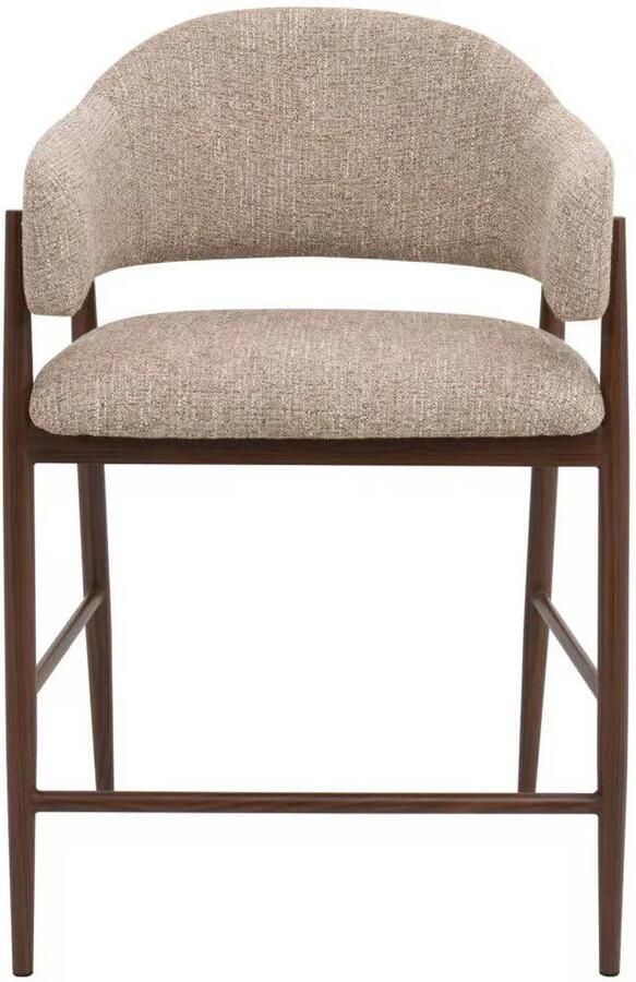 Giga Meubel Barstoel DÃ©nia Taupe Walnoot Zithoogte 65cm (set van 2)