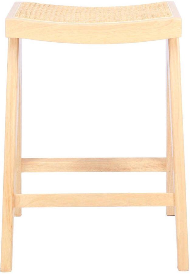 Giga Meubel Barstoel Jules Rotan Rubberhout Naturel Set van 2
