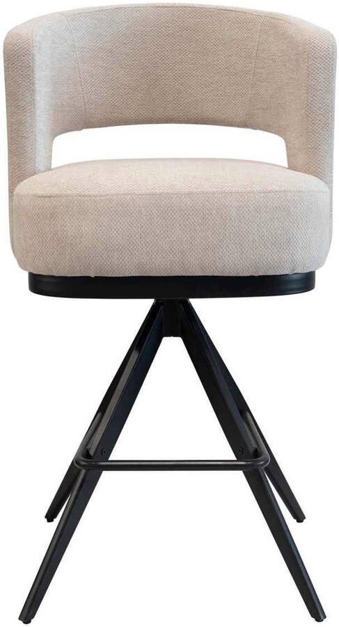 Giga Meubel Barstoel Louis Stof Metaal Taupe Set van 2