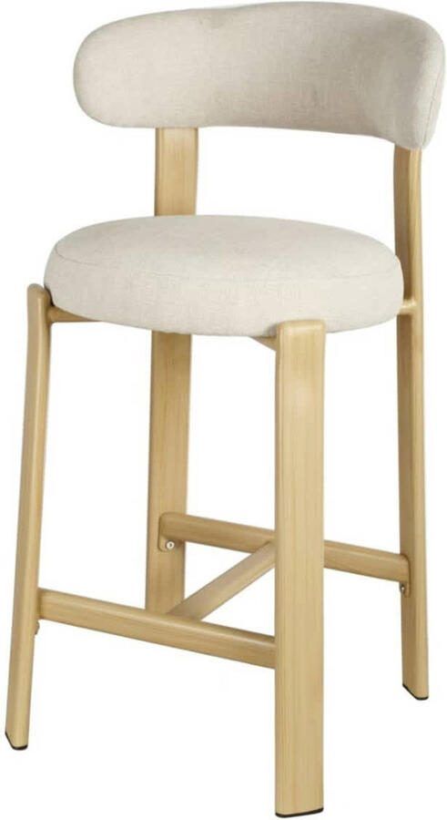 Giga Meubel Barstoel Märsta Beige Naturel Stof Zithoogte 67cm Set van 2