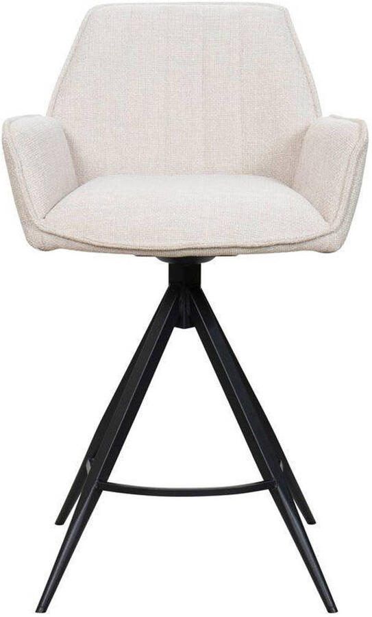 Giga Meubel Barstoel Beige Stof Zithoogte 66cm 55x56x93cm Noa