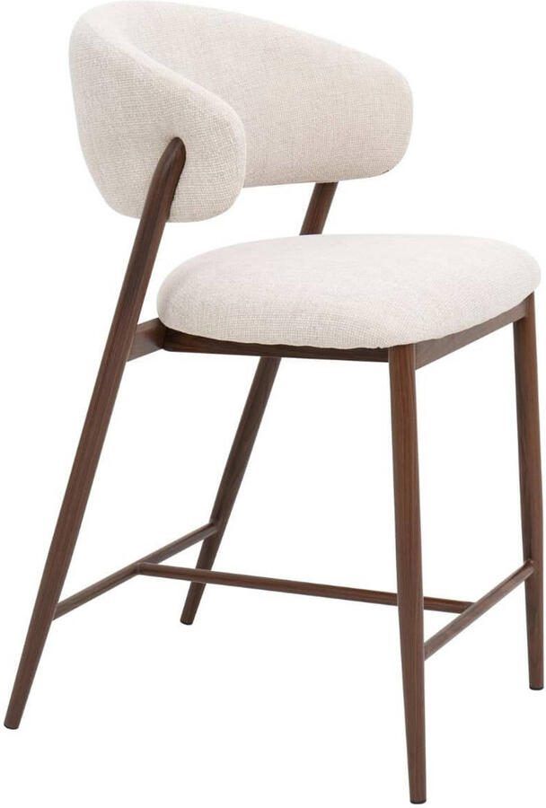 Giga Meubel Barstoel Skive Beige Walnoot Zithoogte 67cm (set van 2)