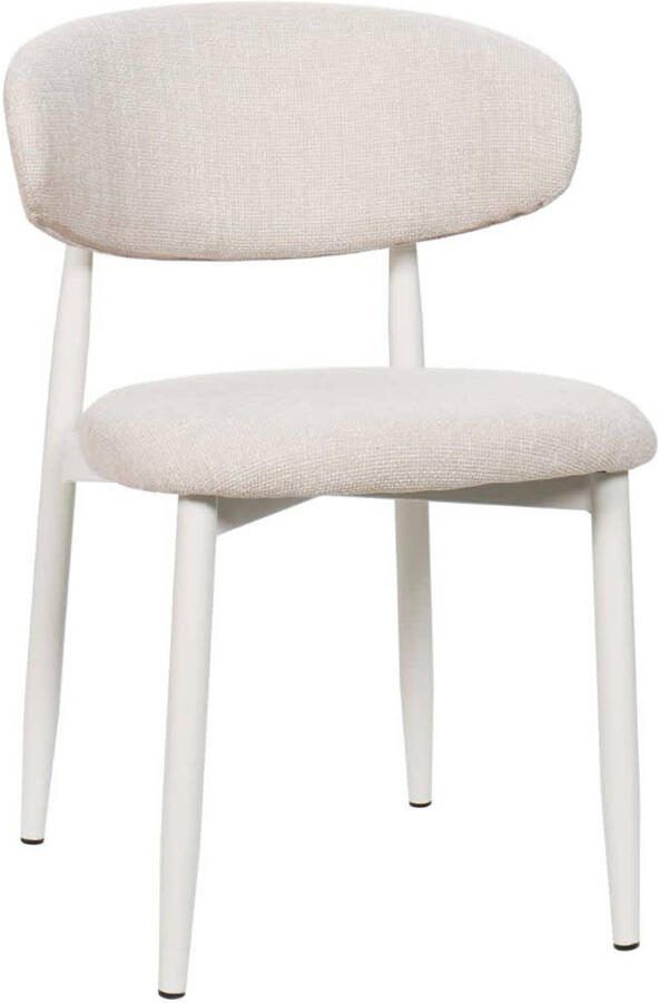 Giga Meubel Eetkamerstoel Beige|Wit Zithoogte 47cm Alexia Set van 2