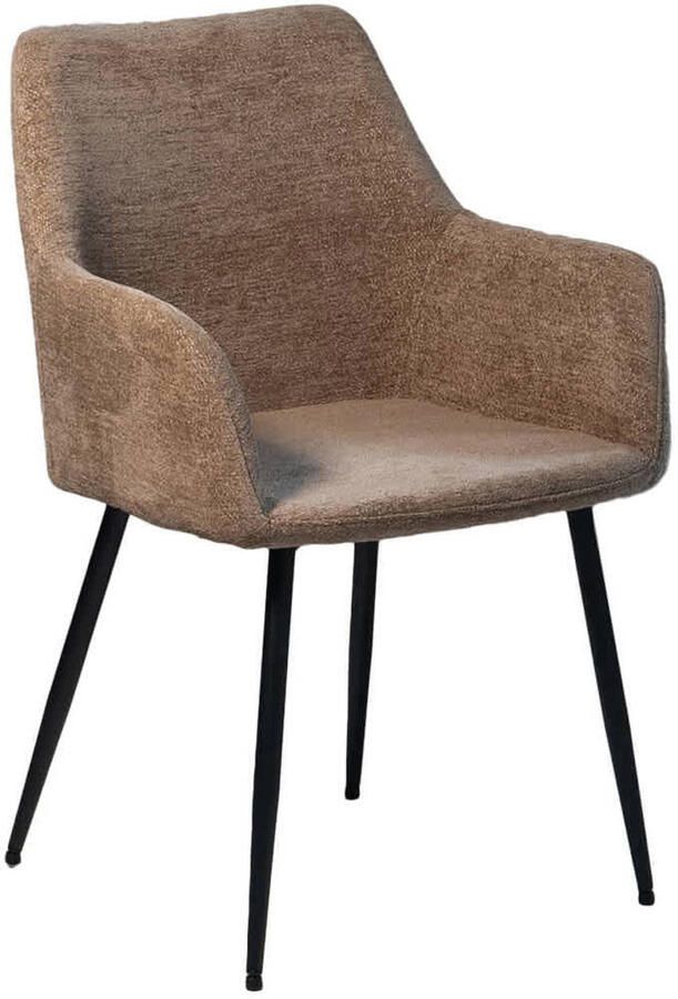 Giga Meubel Eetkamerstoel Taupe Stof Textiel Zithoogte 47cm Annabel - Foto 2