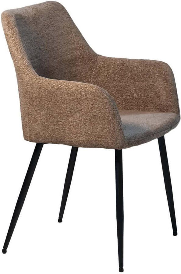 Giga Meubel Eetkamerstoel Taupe Stof Textiel Zithoogte 47cm Annabel - Foto 3