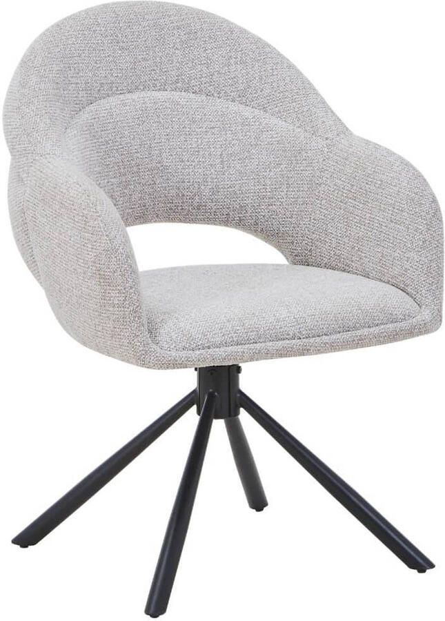 DÉJA Living Eetkamerstoel Taupe Draaibaar Celeste Set van 2