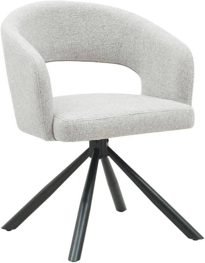 Giga Meubel Eetkamerstoel Elle Greige Stof Zithoogte 48cm Set van 2