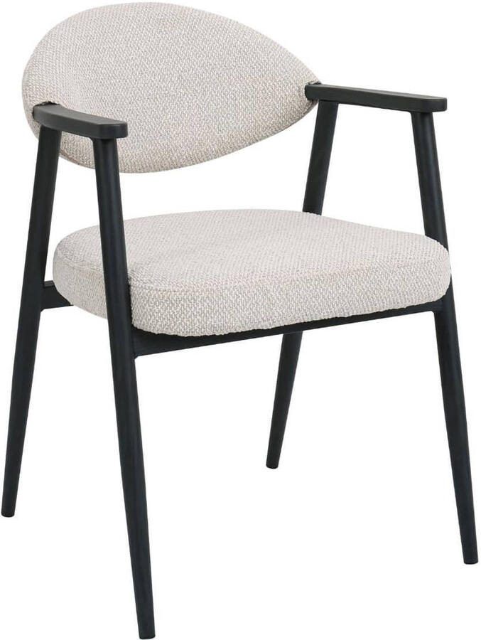 Giga Meubel Eetkamerstoel Karup Beige Zwart Set van 2
