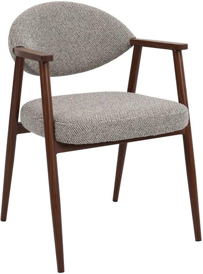 Giga Meubel Eetkamerstoel Karup Taupe Walnoot Set van 2